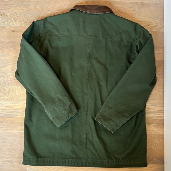 VTG 90s LL Bean Field Barn Jacket Canvas Coat Flannel Lined Green Mens Size XL - Picture 6 of 8